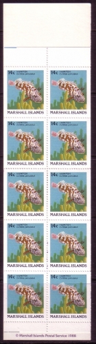 MARSHALL-INSELN MH MIT 10 x MI-NR. 152 D POSTFRISCH(MINT) FISCHE