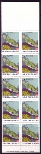 MARSHALL-INSELN MH MIT 10 x MI-NR. 172 D POSTFRISCH(MINT) FISCHE