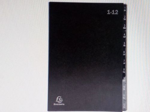 PULTORDNER ORDNUNGSMAPPE DIN A4 SCHWARZ MIT 12 FÄCHERN UND NUMERISCHES REGISTER