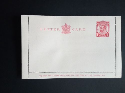 GROSSBRITANNIEN BRIEFPOSTKARTE POSTRFISCH(MINT) KÖNIG GEORG V