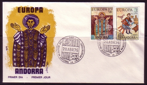 ANDORRA SPANISCH MI-NR. 96-97 FDC CEPT 1975 GEMÄLDE