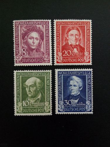 DEUTSCHLAND MI-NR. 117-120 POSTFRISCH(MINT) WOHLFAHRT 1949 PARACELSUS FRÖBEL WIECHERN HL.ELISABETH