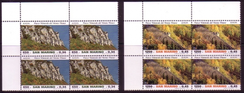 SAN MARINO MI-NR. 1832-1833 POSTFRISCH(MINT) 4er BLOCK EUROPA 1999 - NATUR- und NATIONALPARKS