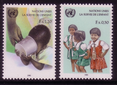 UNO GENF MI-NR. 135-136 POSTFRISCH(MINT) UNICEF-KAMPAGNE GEGEN KINDERSTERBLICHKEIT