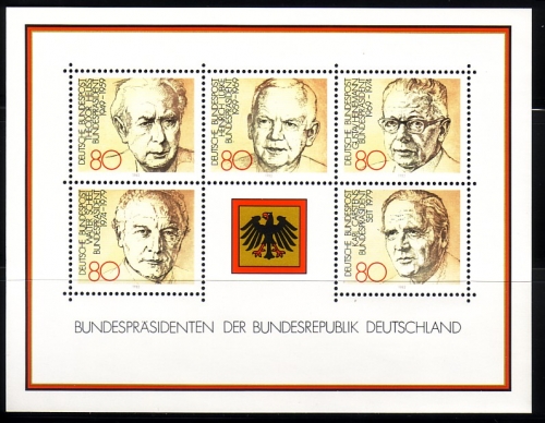 DEUTSCHLAND BLOCK 18 POSTFRISCH(MINT) BUNDESPRÄSIDENTEN LÜBKE HEUSS SCHEEL CARSTENS HEINEMANN