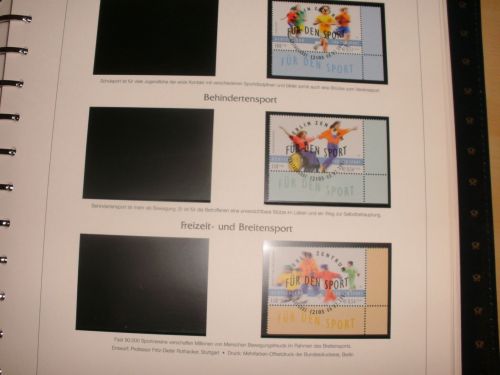 DEUTSCHLAND KLASSIK PLUS VORDRUCKBLAETTER 2001-2006 UND BRIEFMARKEN o ECKE RECHTS UNTEN GEBRAUCHT IN 2 RINGBINDER