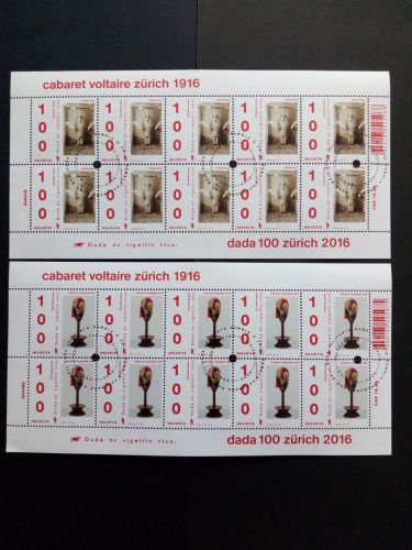 SCHWEIZ MI-NR. 2431-2432 GESTEMPELT(USED) KLEINBOGENSATZ 100 JAHRE AVANTGARDE-BEWEGUNG "DADA" 2016
