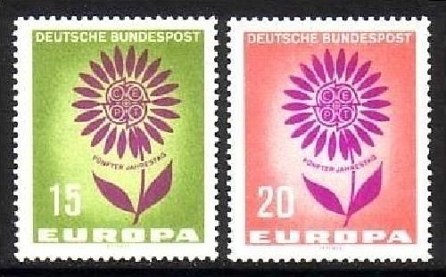 DEUTSCHLAND MI-NR. 445-446 POSTFRISCH(MINT) EUROPA 1964 STILISIERTE BLUME