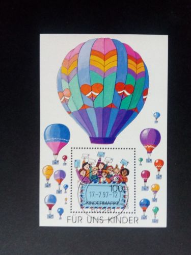 DEUTSCHLAND BLOCK 40 GESTEMPELT(USED) FÜR UNS KINDER HEISSLUFTBALLON STEMPEL WEIDEN