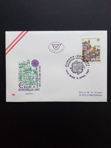 ÖSTERREICH MI-NR. 1876 FDC EUROPA 1987 MODERNE ARCHITEKTUR HUNDERTWASSER-HAUS