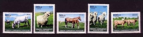 TÜRKEI MI-NR. 1919-1923 POSTFRISCH(MINT) HAUSTIERE RIND, ZIEGE, PFERD