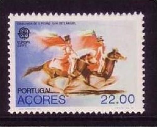 AZOREN MI-NR. 342 POSTFRISCH(MINT) EUROPA 1981 FOLKLORE REITERSPIELE PFERDE