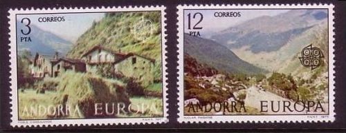 ANDORRA(SPAN.) MI-NR. 107-108 POSTFRISCH(MINT) EUROPA CEPT 1977 LANDSCHAFTEN