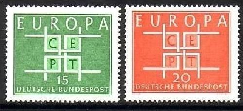 100 x DEUTSCHLAND MI-NR. 406-407 POSTFRISCH(MINT) EUROPA 1963
