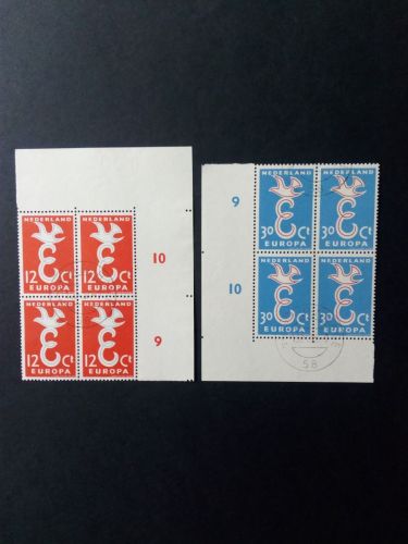 NIEDERLANDE MI-NR. 718-719 GESTEMPELT(USED) 4er BLOCK EUROPA 1958