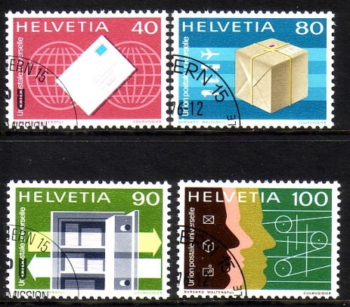 SCHWEIZ UPU MI-NR. 10-13 GESTEMPELT(USED) BRIEFPOST PAKETPOST GELDPOST 1976