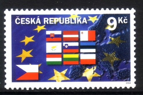 TSCHECHISCHE REPUBLIK MI-NR. 394 POSTFRISCH(MINT) BEITRITT ZUR EU 2004 FLAGGEN