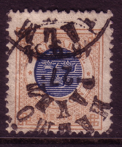 SCHWEDEN MI-NR. 27 o KRONEN IM KREIS 1878