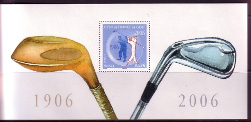 FRANKREICH BLOCK 63 POSTFRISCH IN FALTKARTE GOLFMEISTERSCHAFT 2006