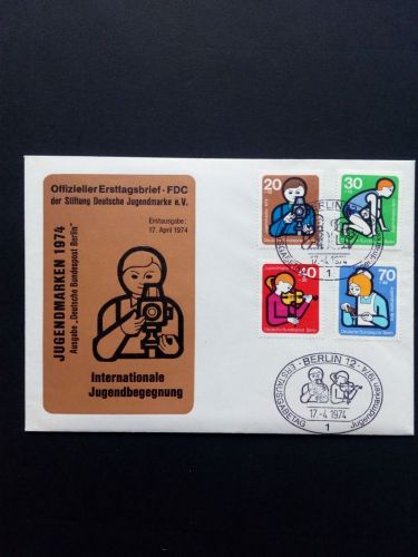 DEUTSCHLAND MI-NR. 468-471 FDC JUGEND 1974 JUGENDARBEIT