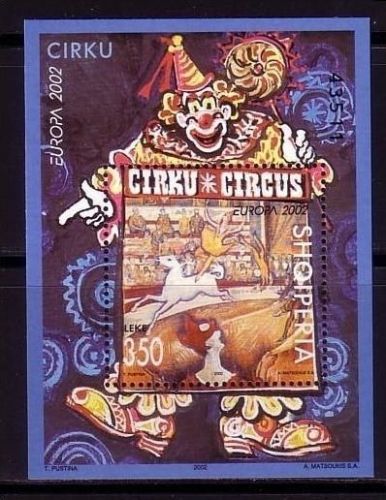 ALBANIEN BLOCK 138 POSTFRISCH(MINT) EUROPA 2002 ZIRKUS CLOWN ZIRKUSPFERD
