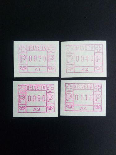 SCHWEIZ ATM 1 POSTFRISCH(MINT) A 1 bis A 4 1976