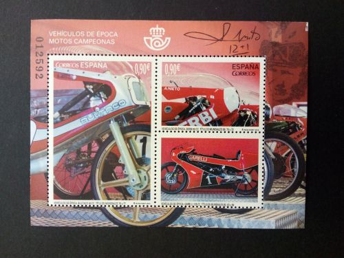 SPANIEN BLOCK 273 POSTFRISCH(MINT) OLDTIMER (IV) 2015 MOTORRÄDER VON WELTMEISTER