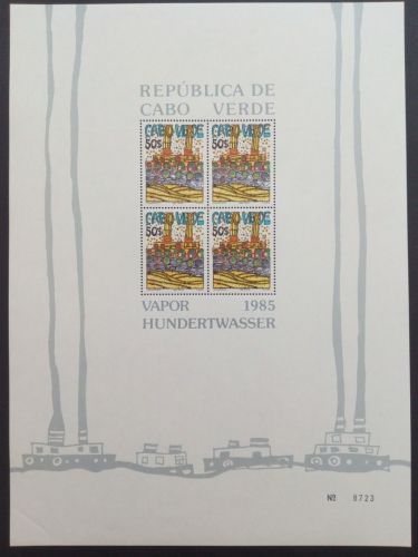 KAP VERDE BLOCK 7-9 POSTFRISCH(MINT) HUNDERTWASSER 1985 SCHIFFAHRT