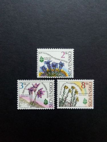 SLOWAKEI MI-NR. 217-219 POSTFRISCH(MINT) MITLÄUFER 1995 EUROPÄISCHES NATURSCHUTZJAHR ENZIAN