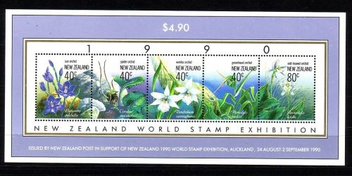 NEUSEELAND BLOCK 23 POSTFRISCH(MINT) ORCHIDEEN BRIEFMARKENAUSSTELLUNG NEW ZEALAND 90