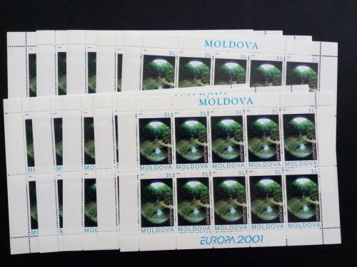 10 x MOLDAWIEN MI-NR. 388 KLEINBOGEN POSTFRISCH(MINT) EUROPA 2001 WASSERFALL