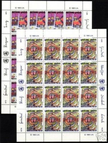 UNO GENF MI-NR. 117-118 POSTFRISCH(MINT) KLEINBOGENSATZ HUNDERTWASSER 1983