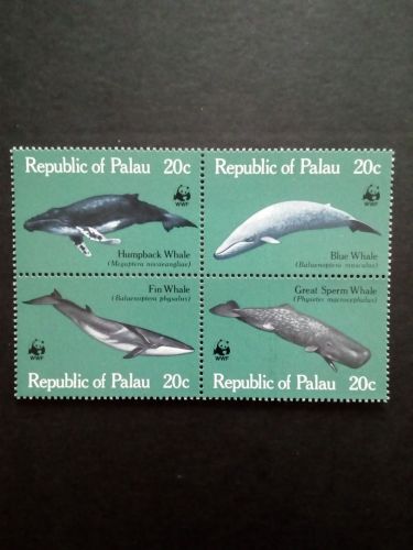 PALAU MI-NR. 20-23 POSTFRISCH(MINT) ZUSAMMENDRUCK NATURSCHUTZ WALE 1983 WWF