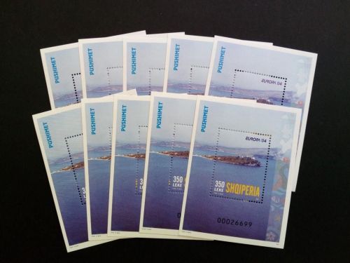 10 x Albanien Block 150 postfrisch Europa 2004 Ferien Insel und Küste