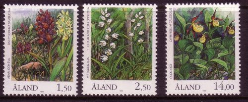 ALAND MI-NR. 33-35 POSTFRISCH(MINT) ORCHIDEEN 1989 FRAUENSCHUH