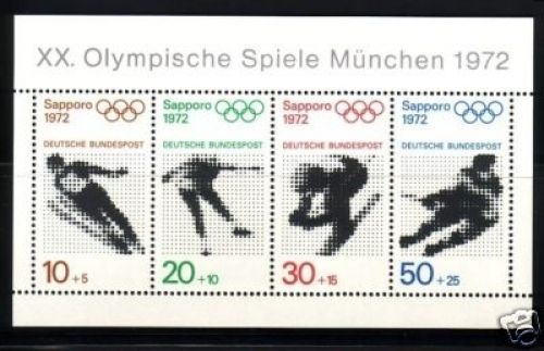 DEUTSCHLAND BLOCK 6 POSTFRISCH(MINT) OLYMPISCHE SPIELE 1972 SAPPORO SKI EISHOCKEY