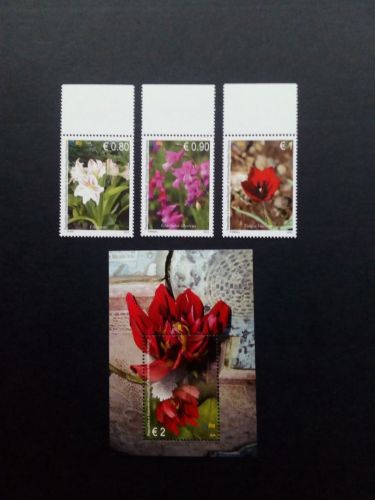 KOSOVO MI-NR. 284-287 + BLOCK 30 POSTFRISCH(MINT) BLUMEN 2014 ROSE TULPE AMARYLLIS