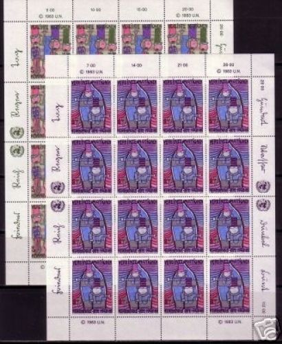 HUNDERTWASSER UNO WIEN 1983 KLEINBOGEN MI-NR. 36-37 POSTFRISCH(MINT)