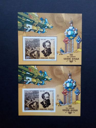UNGARN BLOCK 133 A + B POSTFRISCH(MINT) 150. GEBURTSTAG VON JULES VERNES