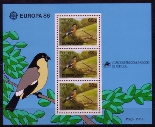 AZOREN BLOCK 7 POSTFRISCH(MINT) EUROPA 1986 NATUR- und UMWELTSCHUTZ VOGEL AZORENGIMPEL