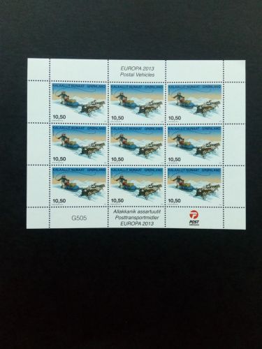 GRÖNLAND MI-NR. 632-633 C POSTFRISCH(MINT) KLEINBOGENSATZ EUROPA 2013 POSTFAHRZEUGE HUNDESCHLITTEN LKW MOTORROLLER