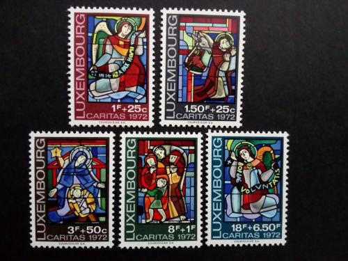 LUXEMBOURG MI-NR. 853-857 POSTFRISCH(MINT) CARITAS 1972 GLASMALEREI