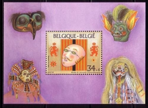 BELGIEN BLOCK 64 POSTFRISCH(MINT) MUSEUM FÜR KARNEVALSMASKEN 1995