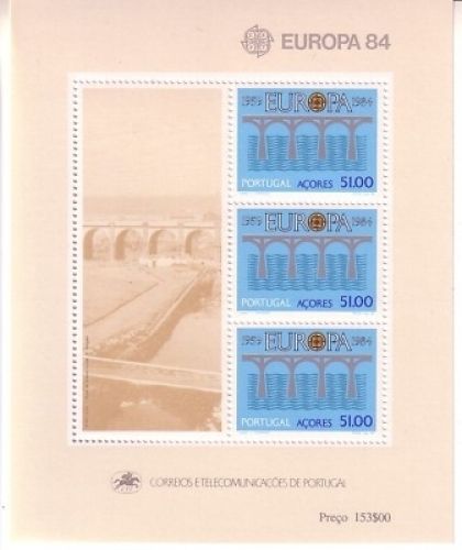 AZOREN BLOCK 5 POSTFRISCH(MINT) EUROPA CEPT 1984 BRÜCKE