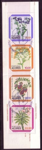 AZOREN MH 2 GESTEMPELT(USED) BLUMEN VERGISSMEINICHT WICKE GLOCKENBLUME 1982