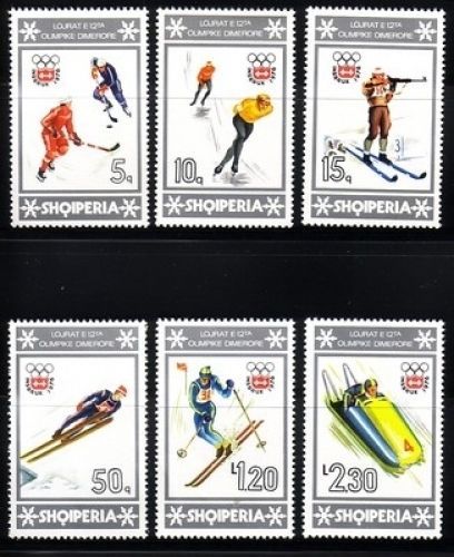 ALBANIEN MI-NR. 1836-1841 POSTFRISCH(MINT) OLYMPISCHE WINTERSPIELE INNSBRUCK 1976 BIATHLON BOB
