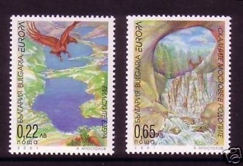 BULGARIEN MI-NR. 4512-4513 POSTFRISCH(MINT) CEPT 2001 - WASSER STEINADLER WASSERFALL