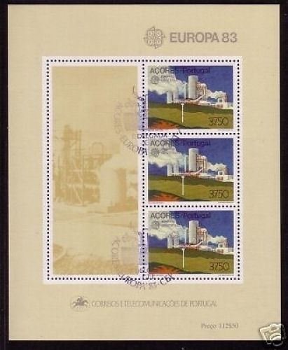 AZOREN BLOCK 4 GESTEMPELT(USED) EUROPA 1983 GROSSE WERKE