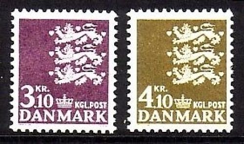 DÄNEMARK MI-NR. 499-500 POSTFRISCH KLEINES REICHSWAPPEN 1970