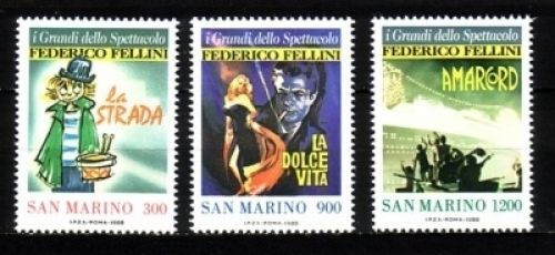 SAN MARINO MI-NR. 1391-1393 POSTFRISCH(MINT) EUROPÄISCHER FILM und FERNSEHEN MITLÄUFER 1988